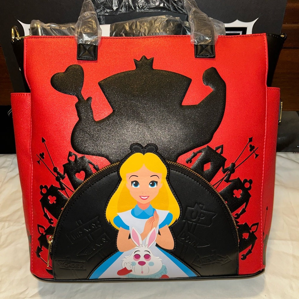 NWT Alice in Wonderland Convertible Tote/Crossbody/BP Loungefly